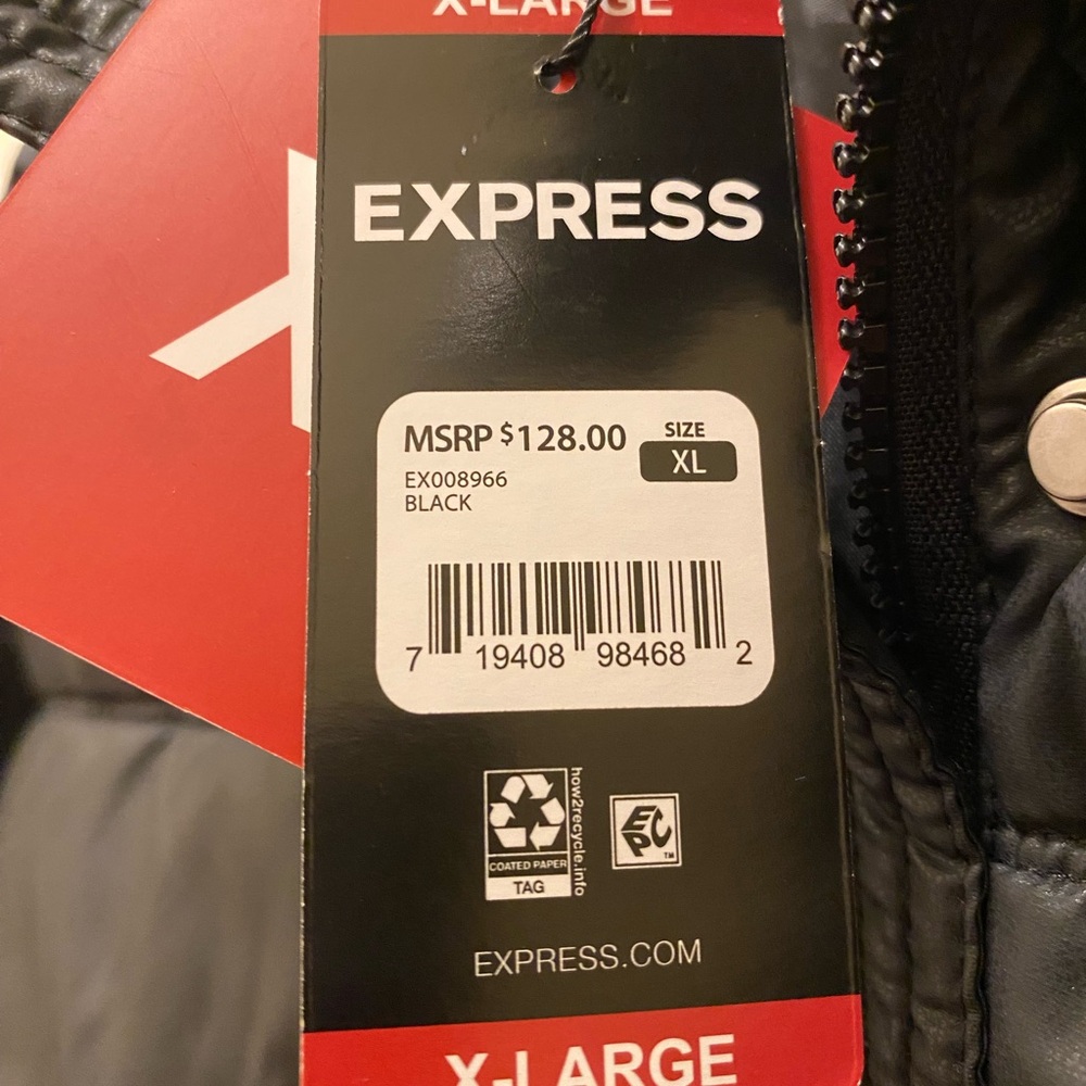 Express Black Puffer Jacket NWT - image 5
